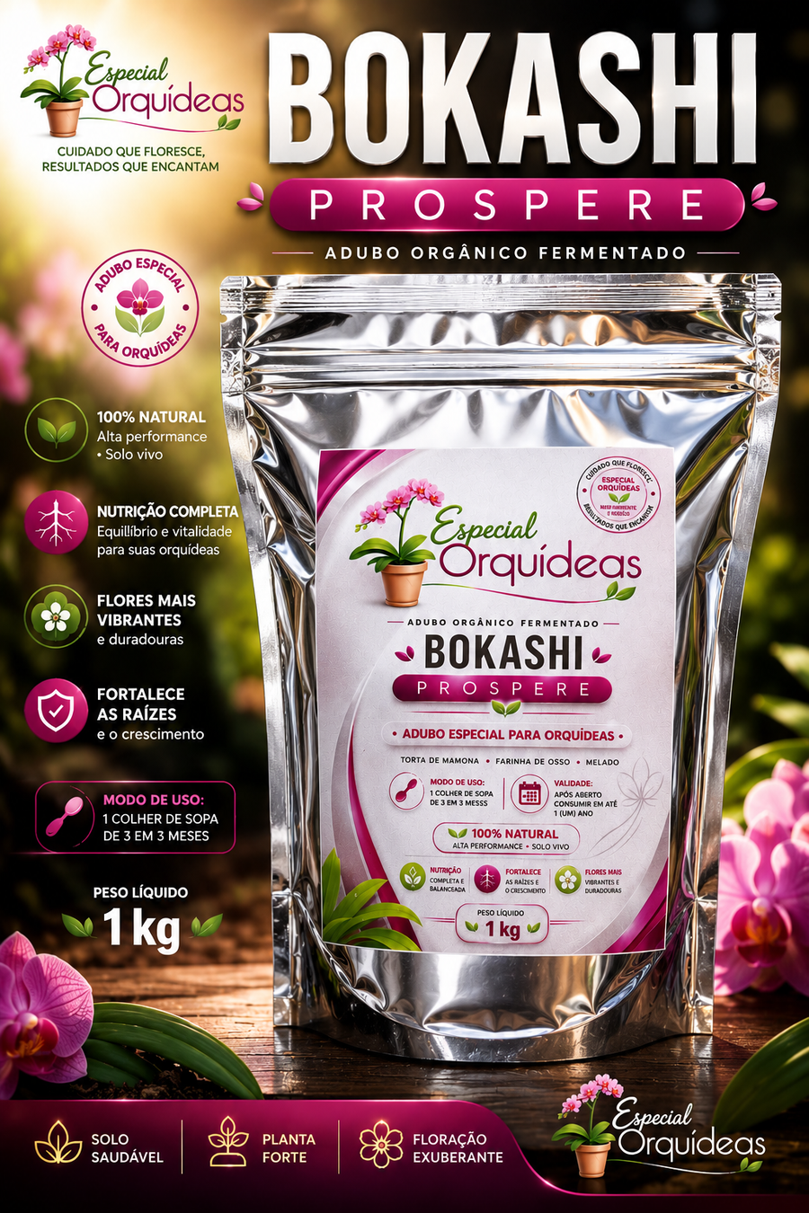 ADUBO ORGÂNICO BOKASHI PODEROSO para FLORAÇÃO RAIZ E CRESCIMENTO