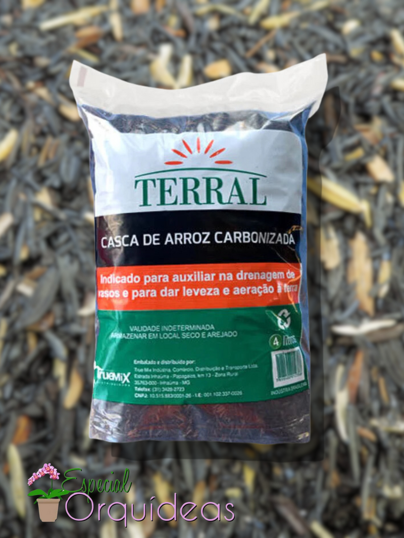 Casca De Arroz Carbonizada Terral 4 Litros sua orquídea melhor